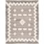 Ivory and Gray Hand-Knotted Wool Geometric 8' x 10' Rug