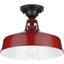 Cedar Springs Red Glass Semi-Flush Mount for Indoor/Outdoor Use