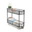 Black Steel 2-Tier Pull-Out Storage Organizer with Plastic Liners