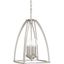 Brushed Nickel Four-Light Farmhouse Foyer Pendant