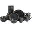 Black Ceramic 32-Piece Dinnerware Set with Matte Finish