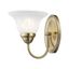 Edgemont Antique Brass 1-Light Vanity with White Alabaster Glass