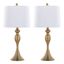 Ashland 27" White Linen Metal Table Lamp Set