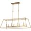 Gabriel 8-Light Gold Leaf Glass Linear Pendant