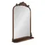 Arendahl Bronze Arch Mirror with Ornate Shelf, 21 x 32