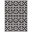 Courtyard Round Non-Slip Gray Synthetic Area Rug, 6'7" x 9'6"