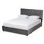 Gray Velvet Upholstered Queen Platform Storage Bed with Tufted Headboard