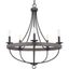 Gulliver 26" Black and Oak Five-Light Chandelier