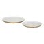 White and Gold Round Wood Decorative Tray Set