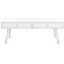 Transitional Gold & White Rectangular Coffee Table with Storage