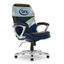 Blue Mesh and Faux Leather High Back Executive Swivel Chair