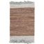 Handmade Light Grey and Brown Leather Area Rug