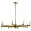 Modern Black and Brass 8-Light Candle Chandelier