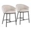 Ashland Cream and Black Swivel Counter Stools Set of 2