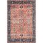 Rust and Navy 6' x 9' Flat Woven Wool Area Rug