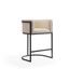 Cream Faux Leather and Metal Modern Counter Stool