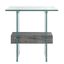 Elegant Gray Square Wood and Glass Accent Table