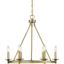 Warm Brass Farmhouse Flair 6-Light Open Hoop Chandelier