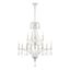 Vintage White 12-Light Crystal Chandelier with Draped Beads