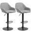 Gray Adjustable Swivel Bar Stools with Flared Arms, Set of 2