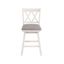 24" Cream Wood Swivel Counter Stool with Gray Cushion