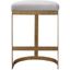 Ivanna 26" Gold Metal Counter Stool with Off-White Upholstery