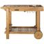 Transitional Acacia Wood Serving Cart with Wine Rack and Storage