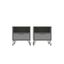 Set of 2 Gray Hairpin Leg 1-Drawer Nightstands