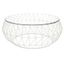 White Round Glass Top Coffee Table with Metal Base