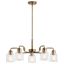 Weathered Brass 30" 5-Light Chandelier with Clear Glass