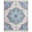 Gray and Blue 8' x 10' Synthetic Medallion Area Rug