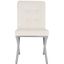 Walsh White Tufted Faux Leather Side Chair with Chrome Legs