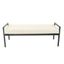 Cream Sherpa Upholstered Metal Bedroom Bench