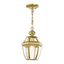 Monterey Polished Brass Outdoor Pendant Lantern with Clear Glass