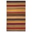 Handwoven Red and Gold Striped Wool Area Rug 5' x 8'