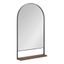 Chadwin Natural Black 20" x 34" Arched Wall Mirror with Mango Wood Shelf