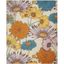 Ivory Multicolor Floral 9' x 12' Synthetic Area Rug