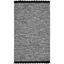 Coastal Charm Black Cotton Flat Woven 3' x 5' Reversible Rug