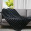 Black Faux Fur Reversible Throw Blanket for Pets