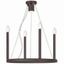 Bronze 5-Light Candle Chandelier with Steel Frame