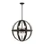 Stoneridge Textured Black 6-Light Sputnik Pendant Chandelier