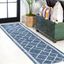 Ivory Synthetic 2x8 Reversible Trellis Area Rug