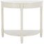 Transitional Beige Demilune Console Table with Turned Legs