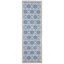 Blue and Beige Geometric Flat Woven Runner Rug