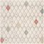 Ivory Multi Geometric Pattern Square Area Rug