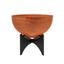 Burnt Sienna Galvanized Steel Planter Bowl with Black Iron Stand