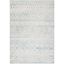 Ivory and Aqua Hand-Knotted Synthetic Square Area Rug