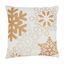 Gold Snowflakes Square Down Filled Throw Pillow, 18"