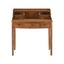 Transitional Oak 5-Drawer Writing Desk with Hutch and Cubbies