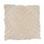 Beige Geometric Tufted Cotton Throw Pillow Cover, 20"x20"